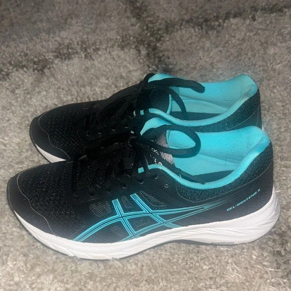 Asics Gel-Contend 5 women's running shoes black and ice mint EUC size 6 - Picture 3 of 6